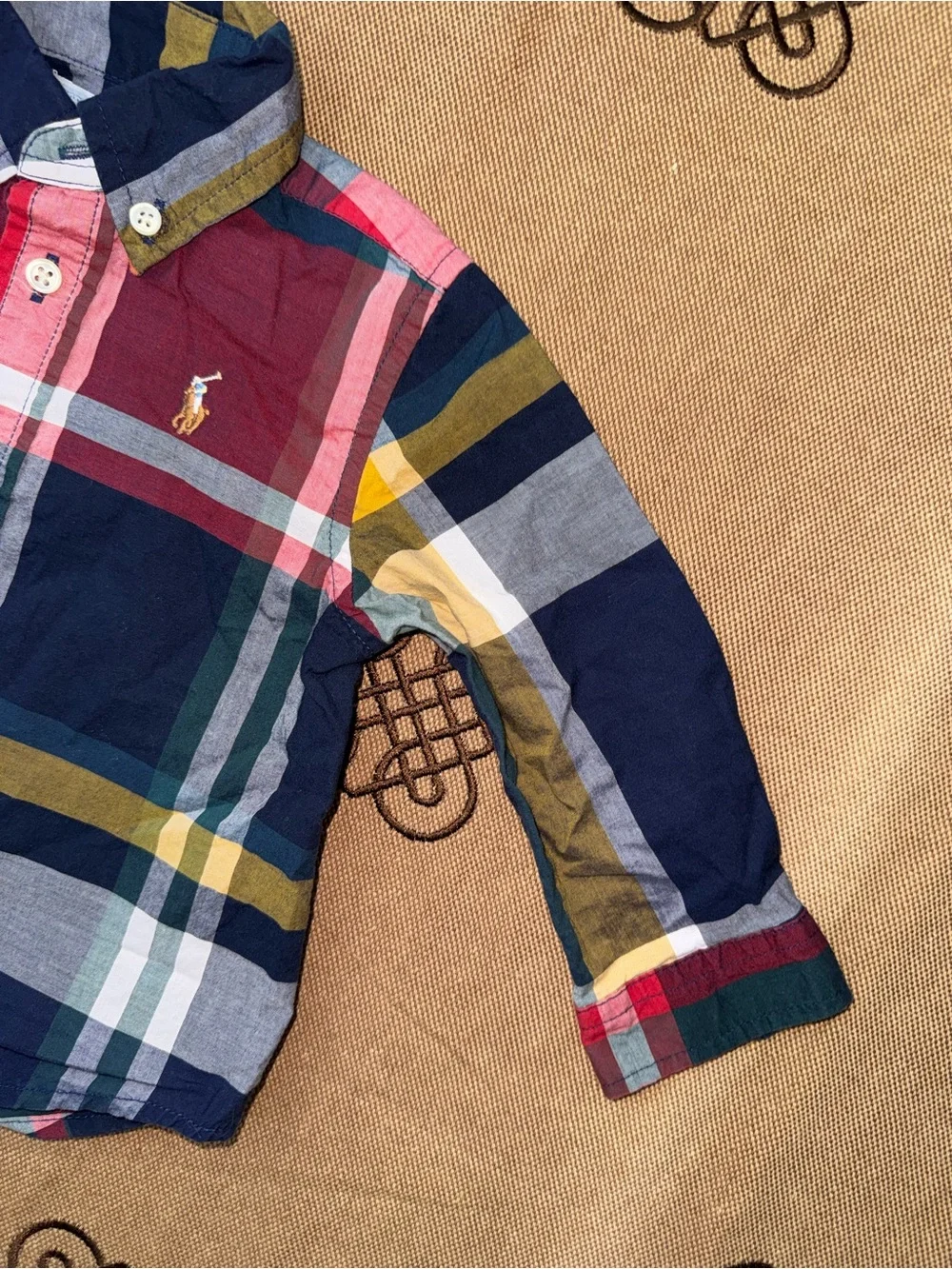 Ralph Lauren baby boys plaid button down shirt Size 9M